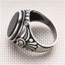 Fiyonk Motfili Toptan Gümüş Erkek Yüzük