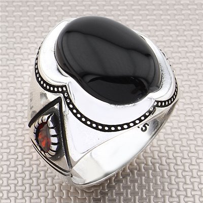 Damlacık Taşlı Toptan Gümüş Erkek Yüzük