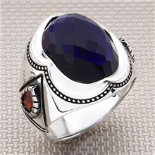 Damlacık Taşlı Toptan Gümüş Erkek Yüzük