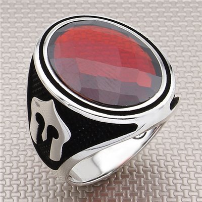 Miğfer Figürlü Toptan Gümüş Erkek Yüzük