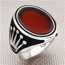 Rolex Tac Toptan Gümüş Erkek Yüzük