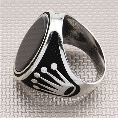 Rolex Tac Toptan Gümüş Erkek Yüzük