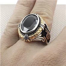 Osmanlı Tuğra Toptan Gümüş Erkek Yüzük