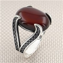 Örgü Desenli Toptan Gümüş Erkek Yüzük