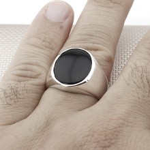 Sade Klasik Toptan Gümüş Erkek Yüzük