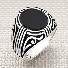 Otantik Tasarım Toptan Gümüş Erkek Yüzük