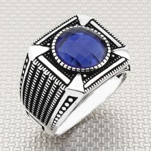 Desenli Motifli Toptan Gümüş Erkek Yüzük