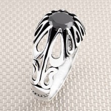 Damla Figürlü Toptan Gümüş Erkek Yüzük