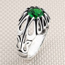 Damla Figürlü Toptan Gümüş Erkek Yüzük