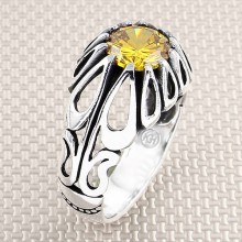 Damla Figürlü Toptan Gümüş Erkek Yüzük