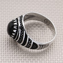 Örgülü Desenli Toptan Gümüş Erkek Yüzük