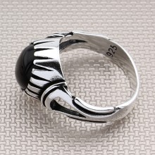 Üçgen Motifli Toptan Gümüş Erkek Yüzük