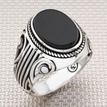 Otantik Desenli Toptan Gümüş Erkek Yüzük