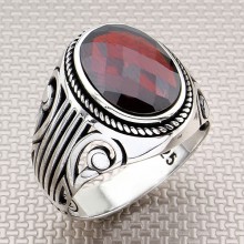 Otantik Desenli Toptan Gümüş Erkek Yüzük