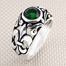 Barok Tasarım Toptan Gümüş Erkek Yüzük