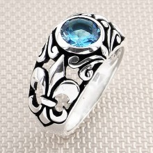 Barok Tasarım Toptan Gümüş Erkek Yüzük