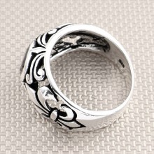 Barok Tasarım Toptan Gümüş Erkek Yüzük