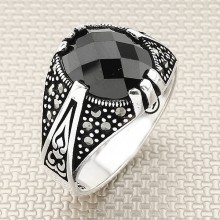 Markatiz Taşlı Toptan Gümüş Erkek Yüzük