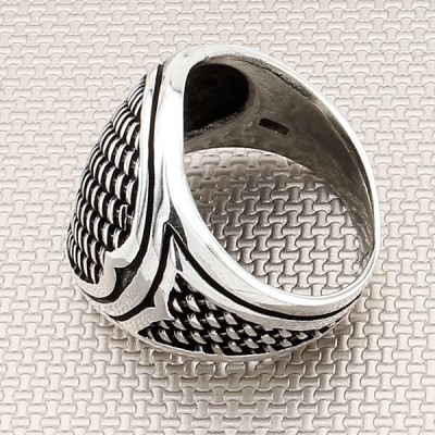 Izagara Desenli Toptan Gümüş Erkek Yüzük