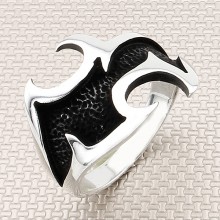 Tribal Tasarım Toptan Gümüş Erkek Yüzük