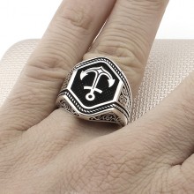 Denizci Çapa Toptan Gümüş Erkek Yüzük