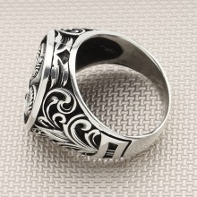 Gotik Figürlü Toptan Gümüş Erkek Yüzük