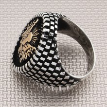 Osmanlı Arma Toptan Gümüş Erkek Yüzük